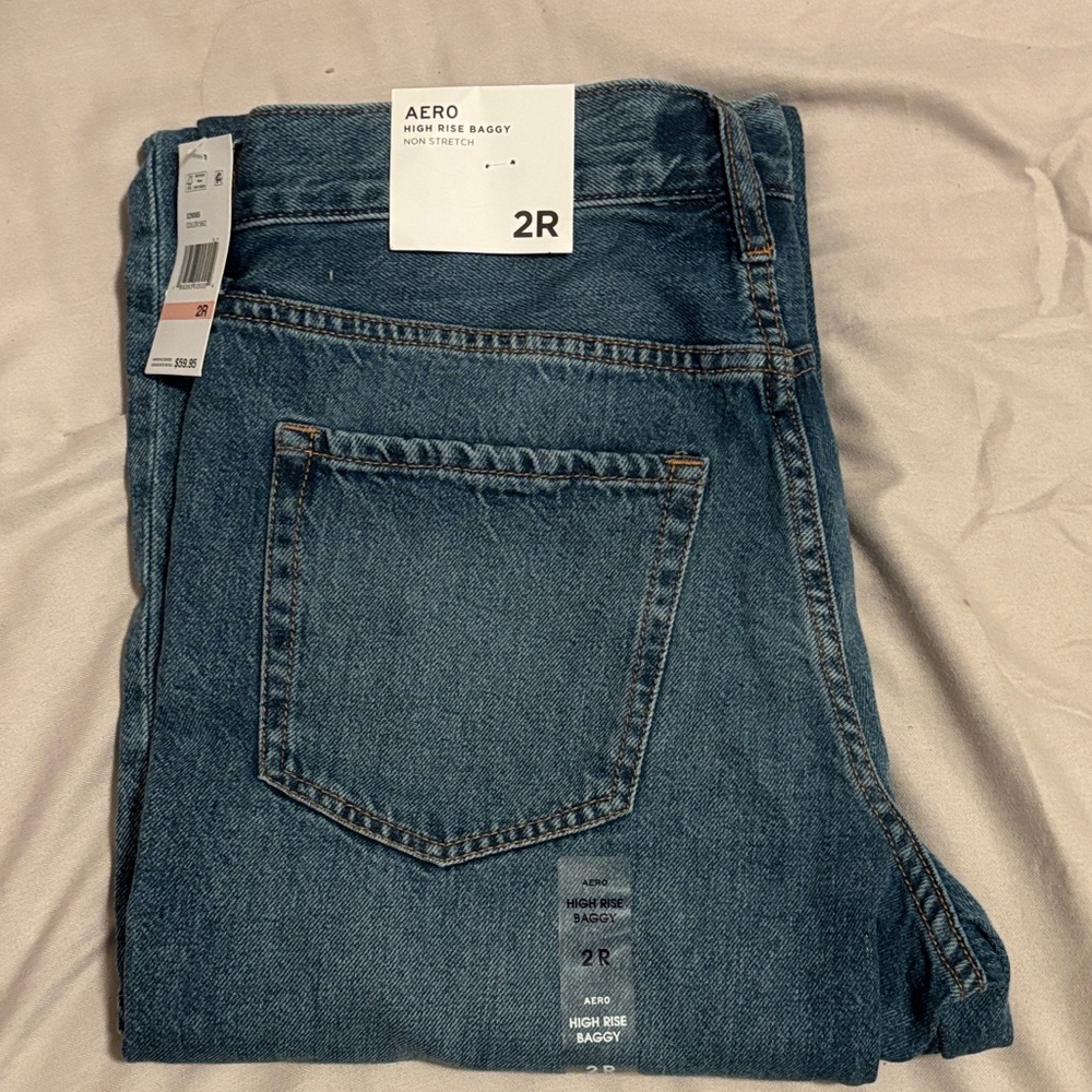 Aeropostale Blue High Rise Baggy Jeans